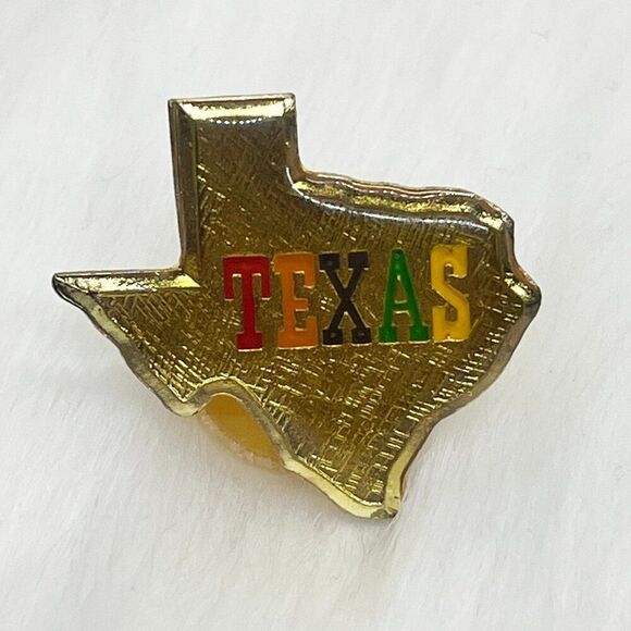 🔮 5/$25 Vintage Multicolor‎ Rainbow Texas Pin - Picture 1 of 2
